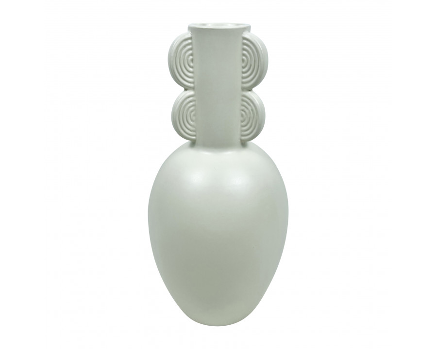 Sagebrook 13" Ceramic Eared Vase - Cotton