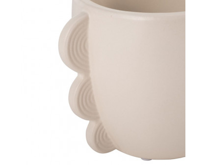 Sagebrook™ 5" Ceramic Eared Vase - Cotton