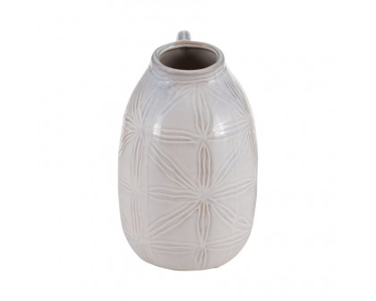 Sagebrook - 8" Ceramic Tribal Pitcher in Ivory