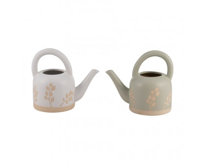 Sagebrook 7" Ceramic Watering Can - Ivory