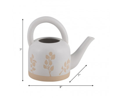 Sagebrook 7" Ceramic Watering Can - Ivory