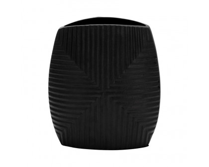 Sagebrook 10" Metal Ribbed Vase