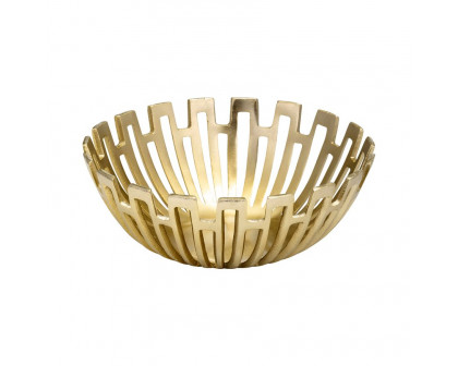 Sagebrook 11"/14"/16" Metal Geometric Bowls (Set Of 3) - Gold