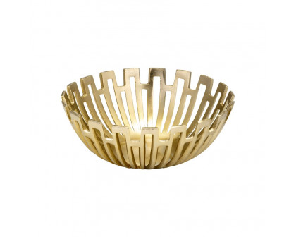 Sagebrook 11"/14"/16" Metal Geometric Bowls (Set Of 3) - Gold