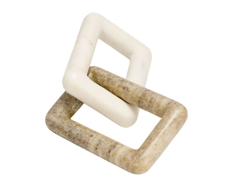 Sagebrook - 10" Marble 2 Square Links in White/Onyx