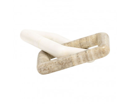 Sagebrook - 10" Marble 2 Square Links in White/Onyx