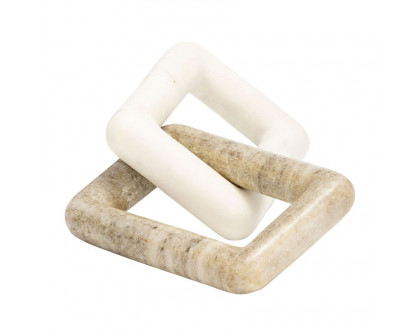 Sagebrook - 10" Marble 2 Square Links in White/Onyx