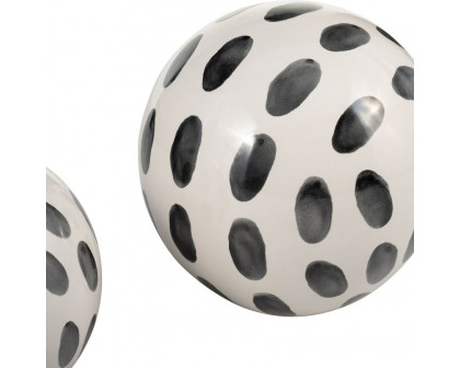 Sagebrook - 4"/5"/6" Ceramic Spotted Orbs (Set Of 3) in Black/White