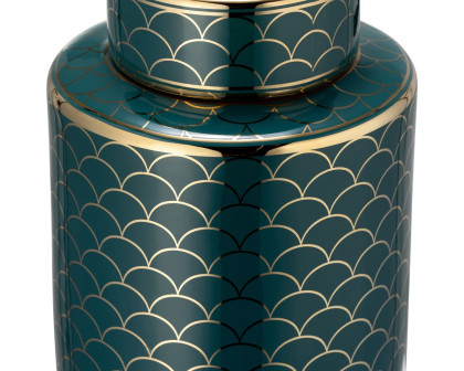 Sagebrook 16" Ceramic Crackle Jar With Lid - Gold