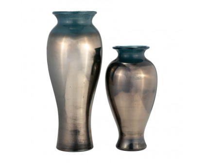 Sagebrook 12" Glass Olpe Vase - Teal