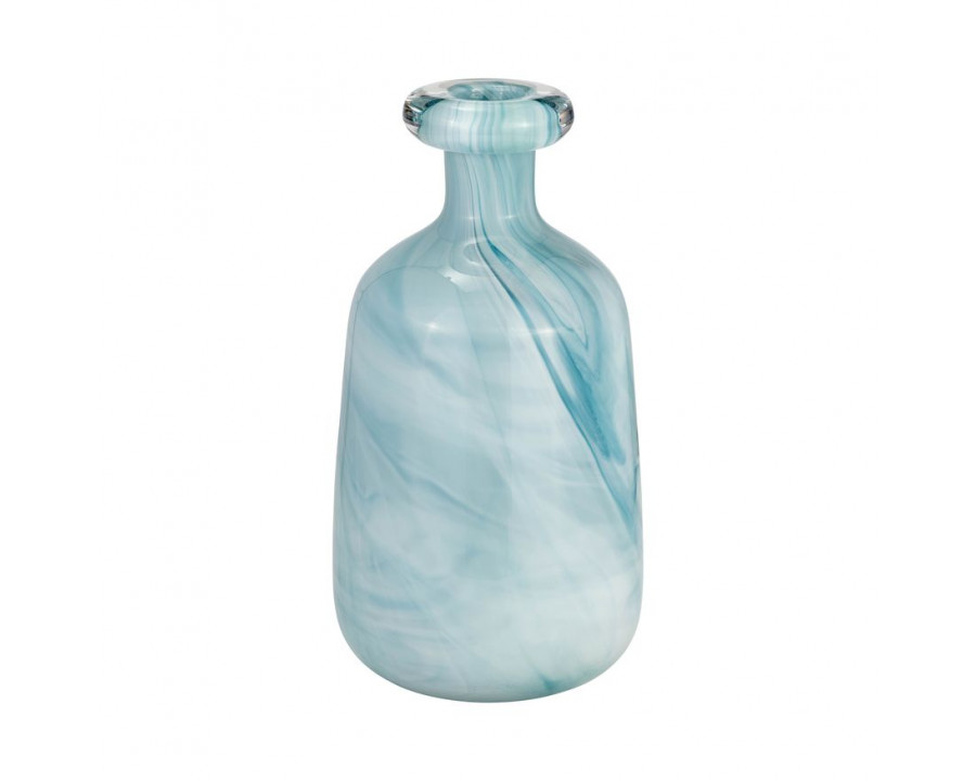 Sagebrook 12" Glass Bottle Vase - Teal