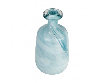 Sagebrook 12" Glass Bottle Vase - Teal