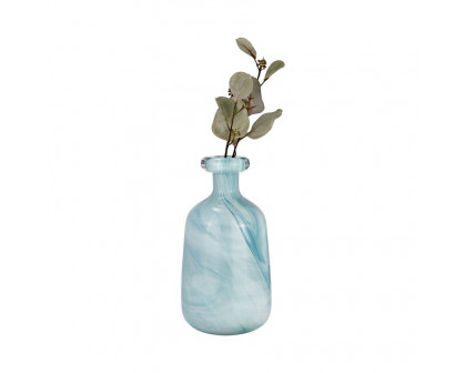 Sagebrook 12" Glass Bottle Vase - Teal