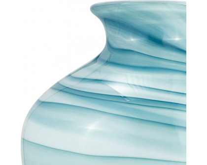 Sagebrook 10" Glass 2-tone Vase - Blue/White