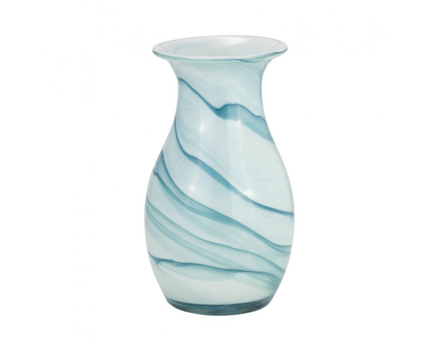 Sagebrook 11" Glass 2-tone Vase - Blue/White