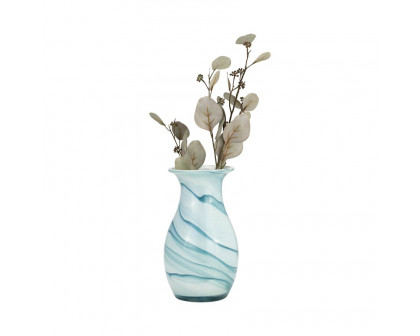 Sagebrook 11" Glass 2-tone Vase - Blue/White