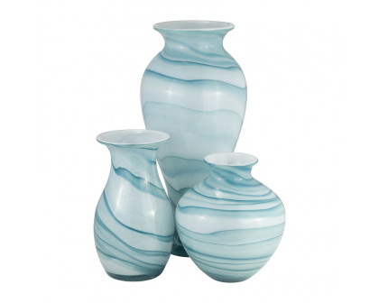 Sagebrook 11" Glass 2-tone Vase - Blue/White