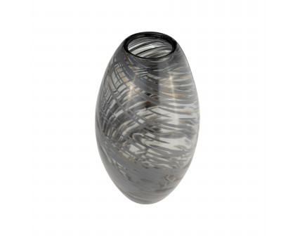 Sagebrook 13" Glass Swirl Vase - Black