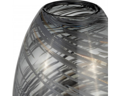 Sagebrook 13" Glass Swirl Vase - Black