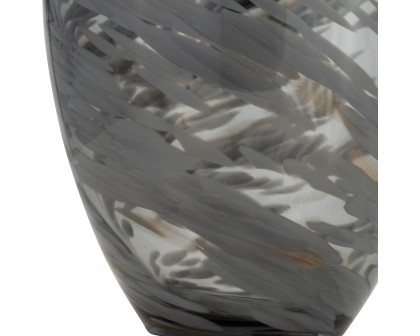 Sagebrook 13" Glass Swirl Vase - Black