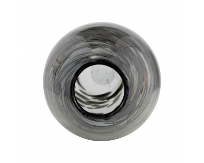 Sagebrook 13" Glass Swirl Vase - Black