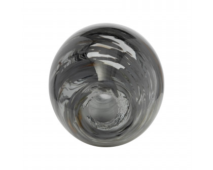 Sagebrook 13" Glass Swirl Vase - Black