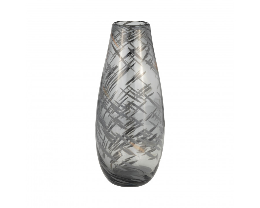 Sagebrook 15" Glass Swirl Vase - Black