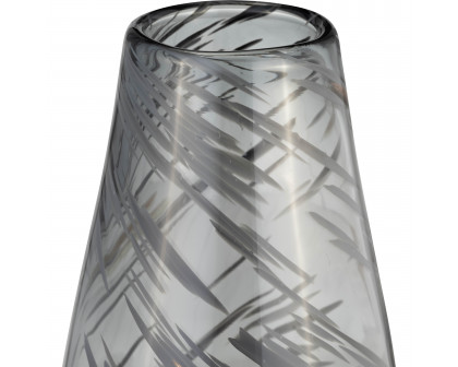 Sagebrook 15" Glass Swirl Vase - Black