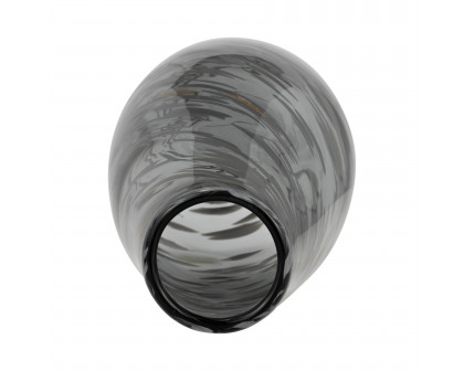 Sagebrook 15" Glass Swirl Vase - Black