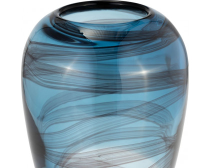 Sagebrook 9" Glass Swirl Vase - Blue