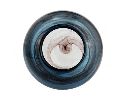 Sagebrook 9" Glass Swirl Vase - Blue