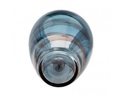 Sagebrook 9" Glass Swirl Vase - Blue