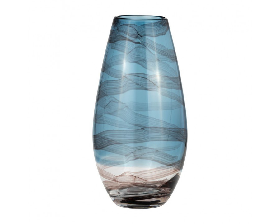 Sagebrook 13" Glass Swirl Vase - Blue