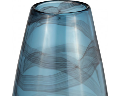 Sagebrook 13" Glass Swirl Vase - Blue