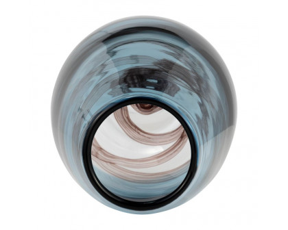 Sagebrook 13" Glass Swirl Vase - Blue