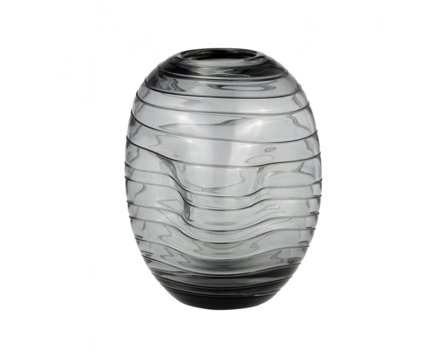 Sagebrook 8" Glass Pinched Vase - Smoke