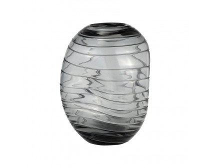 Sagebrook 8" Glass Pinched Vase - Smoke