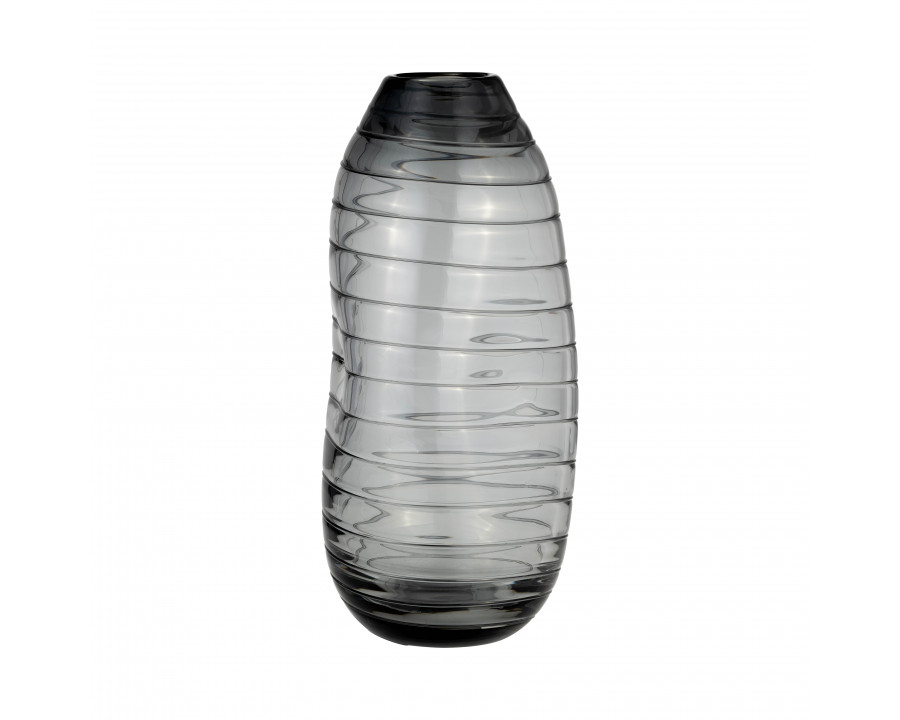 Sagebrook 12" Glass Pinched Vase - Smoke