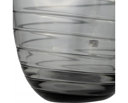 Sagebrook 12" Glass Pinched Vase - Smoke