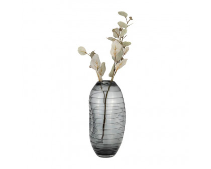 Sagebrook 14" Glass Pinched Vase - Smoke