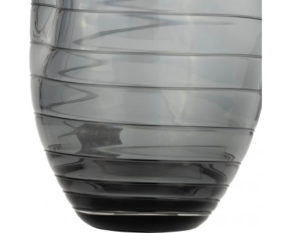 Sagebrook 14" Glass Pinched Vase - Smoke