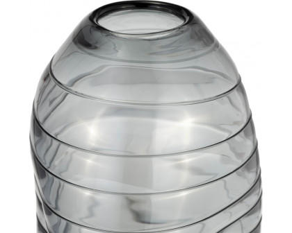 Sagebrook 14" Glass Pinched Vase - Smoke