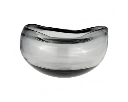 Sagebrook 10" Glass Irregular Shape Bowl - Smoke