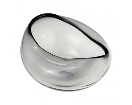 Sagebrook 10" Glass Irregular Shape Bowl - Smoke