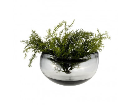 Sagebrook 10" Glass Irregular Shape Bowl - Smoke