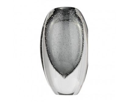 Sagebrook - 9" Glass Ellipse Vase in Smoke