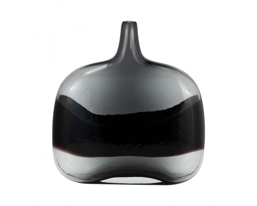 Sagebrook - 12" Glass 2-tone Vase in Smoke/Black