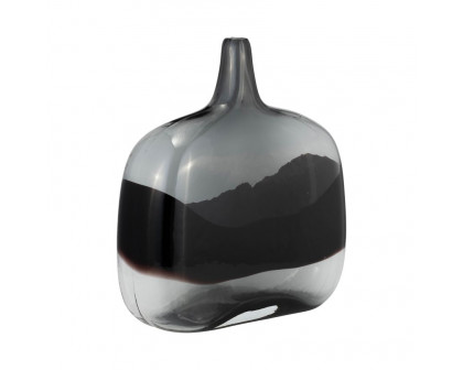 Sagebrook - 12" Glass 2-tone Vase in Smoke/Black