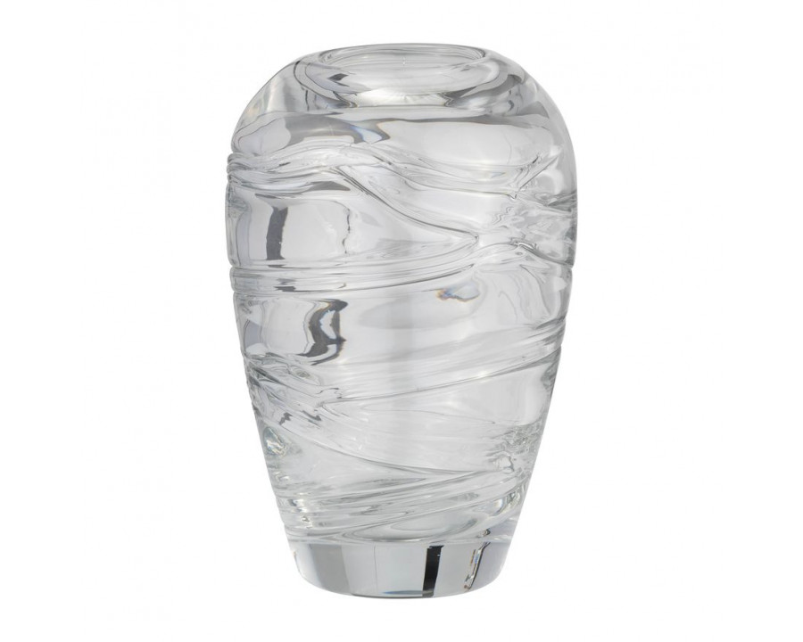 Sagebrook - 9" Glass Veined Vase in Clear