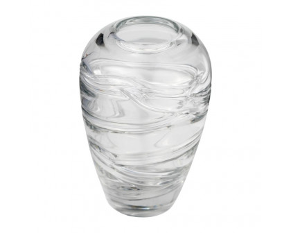 Sagebrook - 9" Glass Veined Vase in Clear